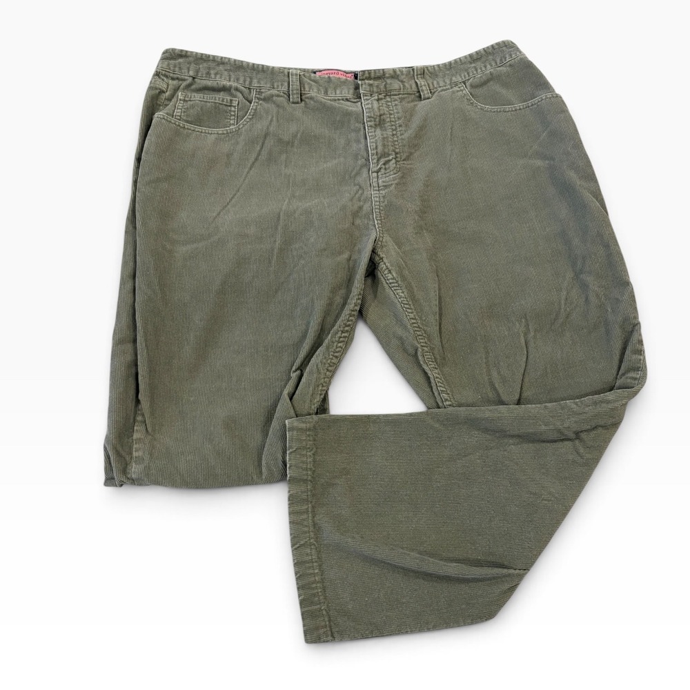 Vineyard Vines Mens 42x32 Olive Green Corduroy Pants Straight Leg Fall Staple